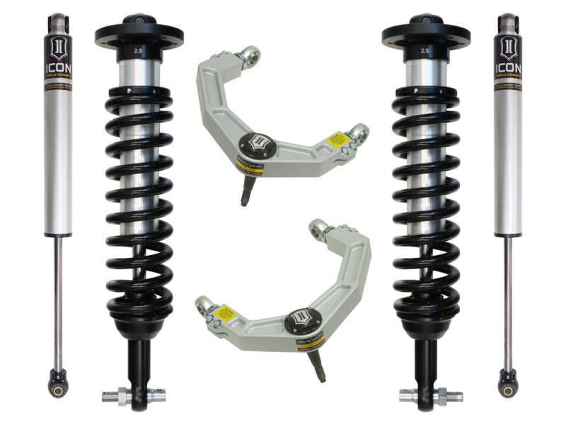 ICON Stage 2 Suspension System w/ Billet UCA | 2015-2020 Ford F-150 4WD | 0-2.63 in Lift | K93082