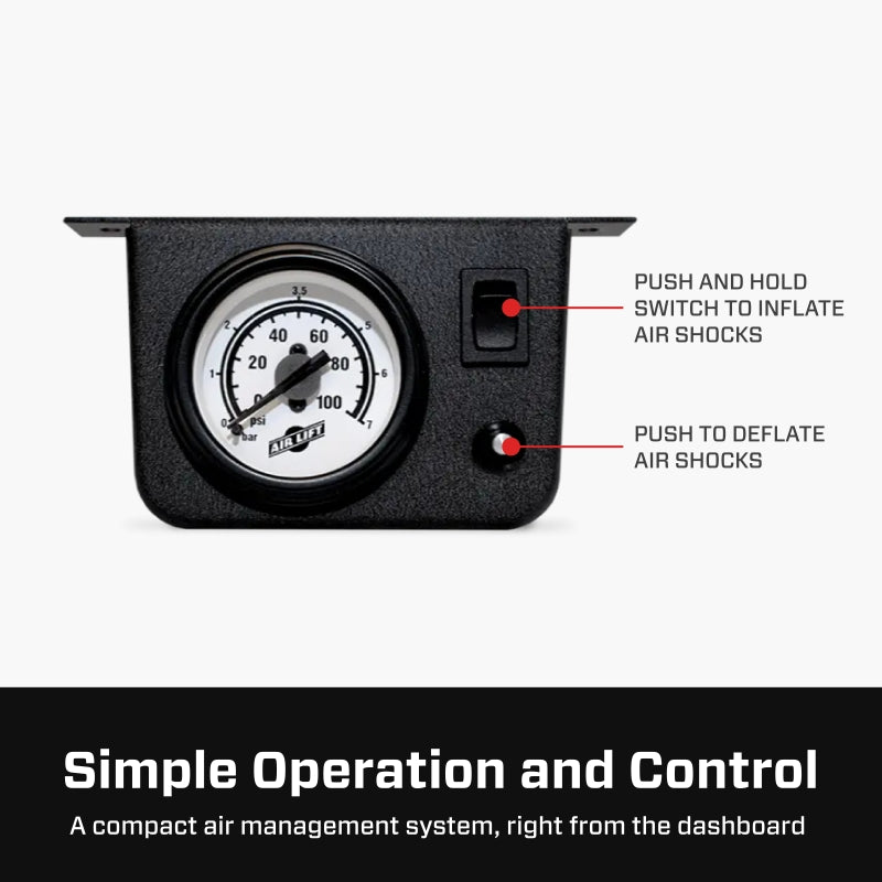 Air Lift LoadController II Single Path Compressor System w/ Gauge | Universal Fit | 25592