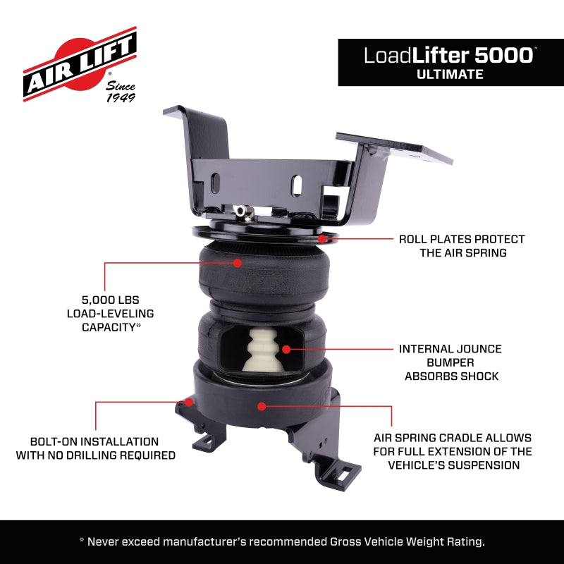 Air Lift LoadLifter 5000 Ultimate w/ Air Spring Cradle Rear Air Spring Kit | 2024-2026 Chevy/GMC 2500HD 4WD | 5,000 lb Load Support | 88408