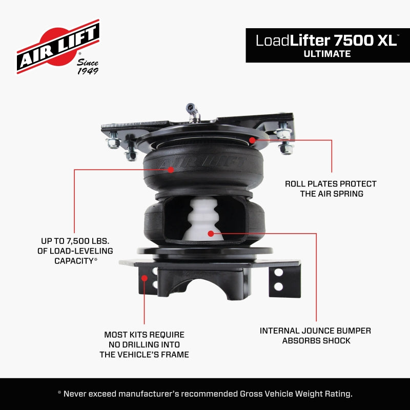 Air Lift LoadLifter 7500 XL Ultimate Rear Air Spring Kit | 2020-2022 Ford F-250/F-350 Super Duty DRW 4WD | 7,500 lb Load Support | 57550